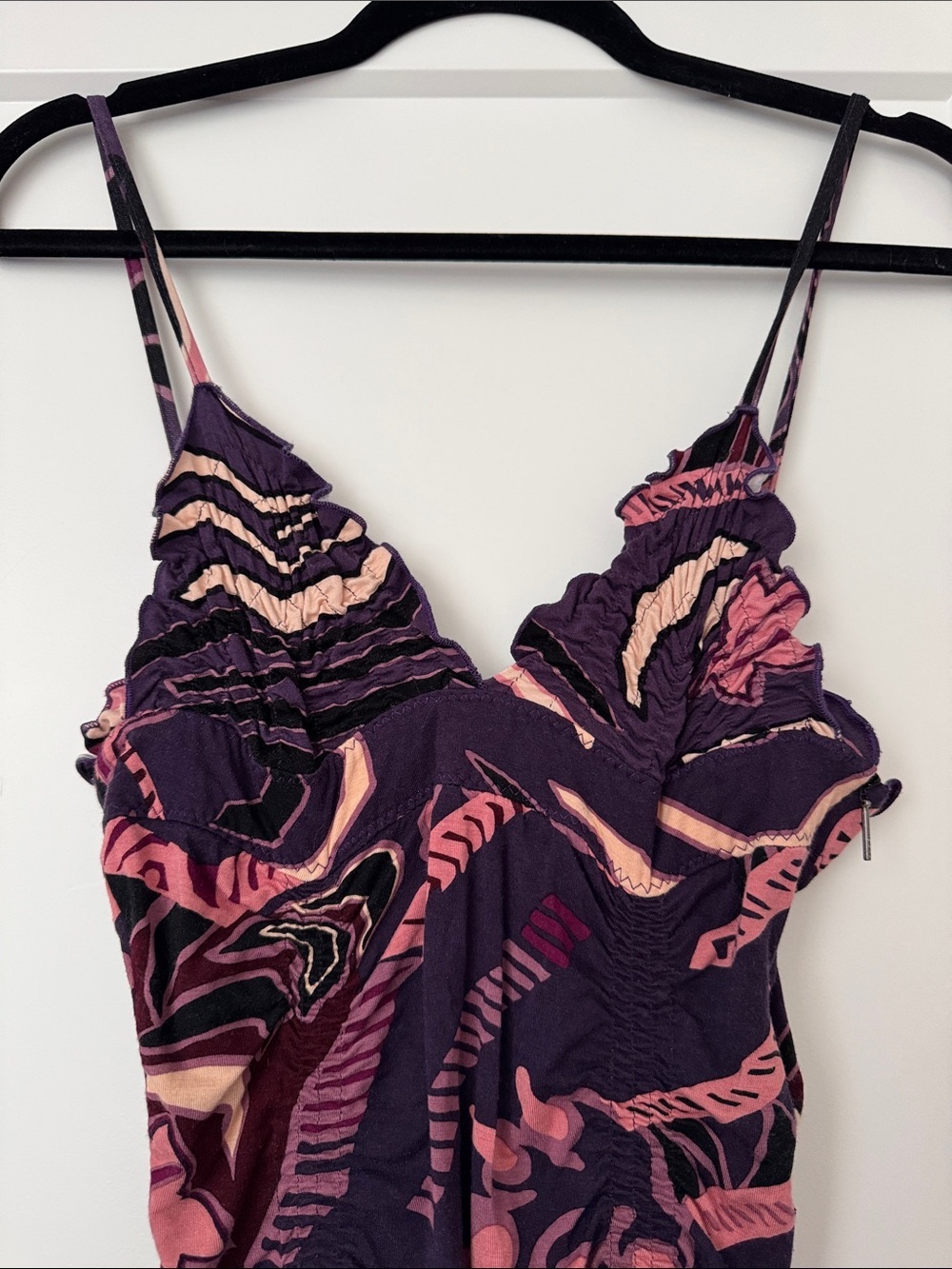 Byblos Purple Floral-Print Slip Dress with Pink and Cream Accents - Picture 2 of 13